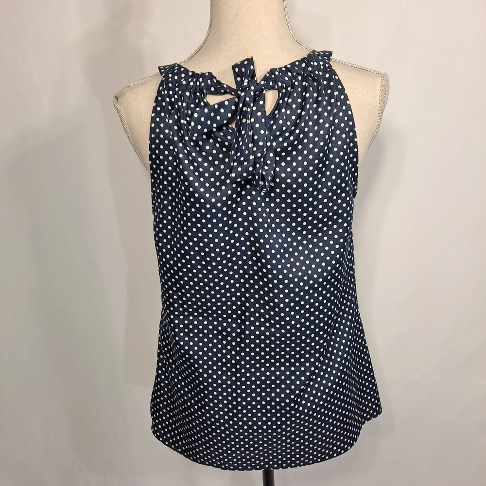 The Limited Blue Polka Dot Sleeveless Top